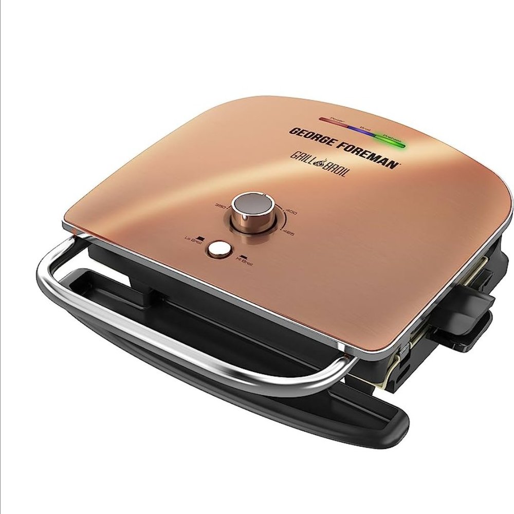 George Foreman Grill and Broil 6 in 1 Electric Indoor Grill, Broiler, Panini Pr